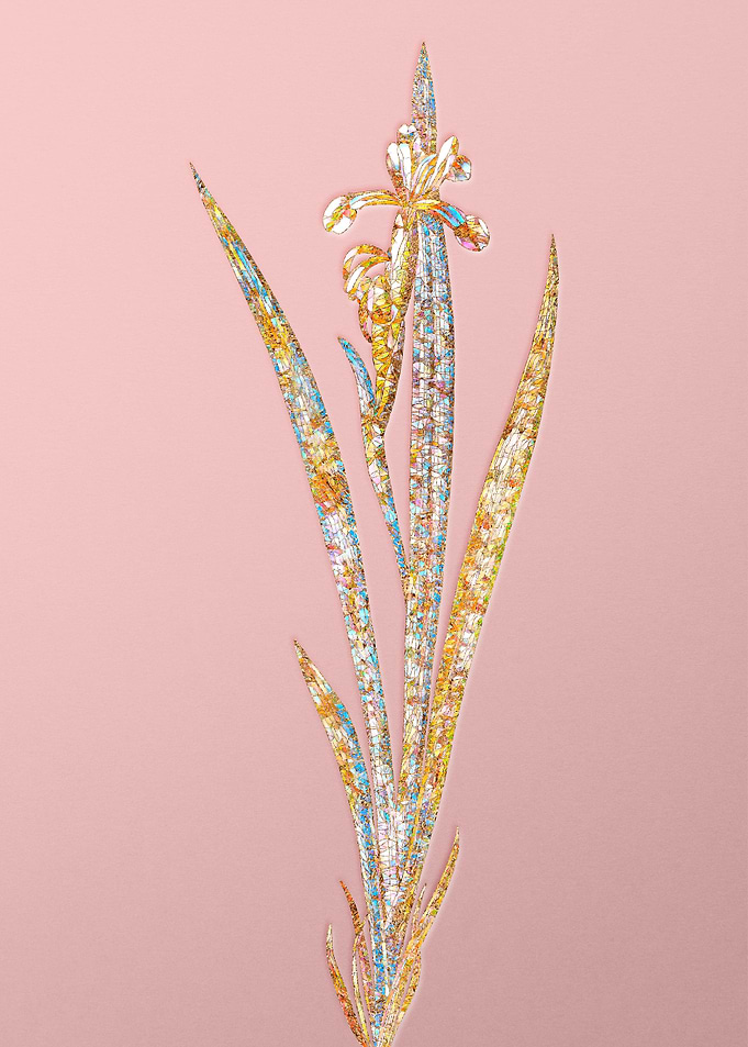 Gold Crystal Mosaic Flower