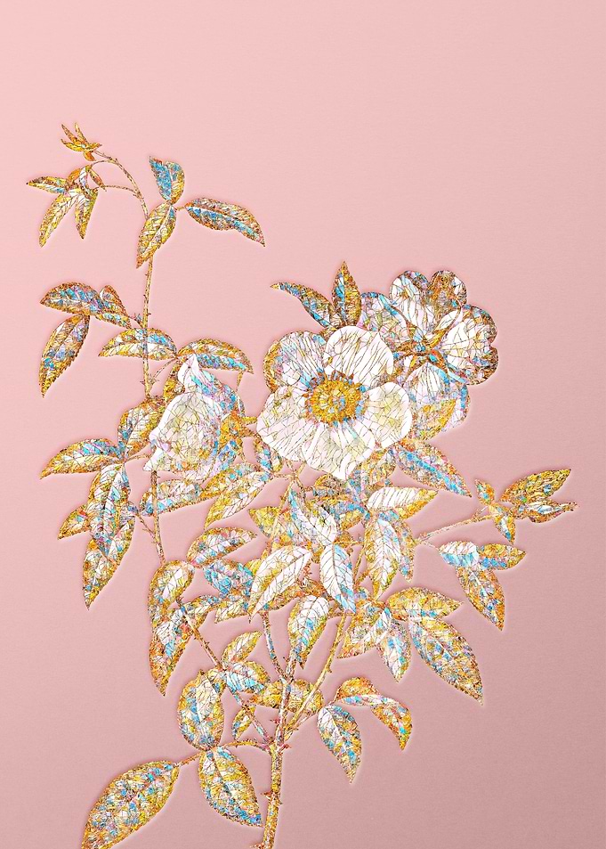 Gold Rainbow Mosaic Flower