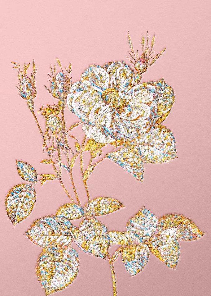 Gold Rainbow Mosaic Flower