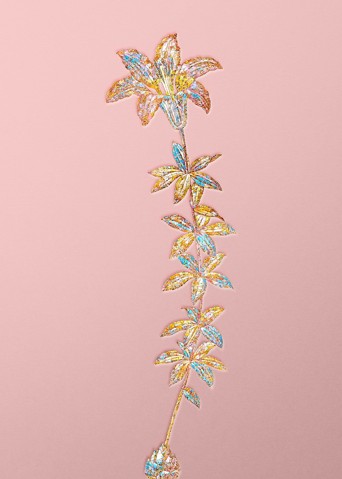 Gold Crystal Mosaic Flower