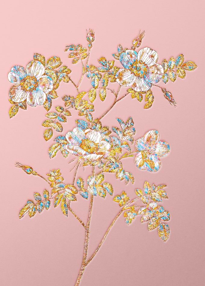Pink Crystal Mosaic Roses