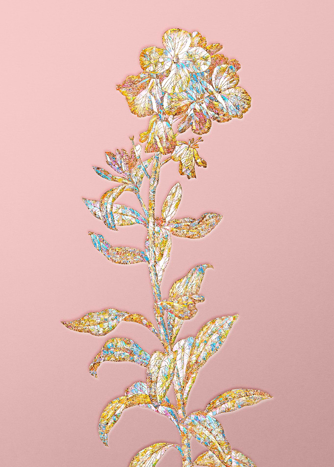 Gold Crystal Mosaic Flower
