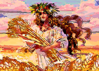 Abstract Wheat Girl