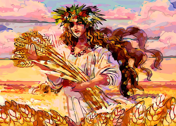 Abstract Wheat Girl