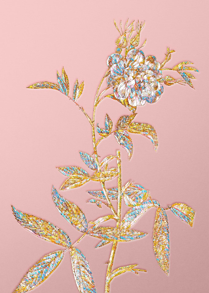 Gold Rainbow Mosaic Flower