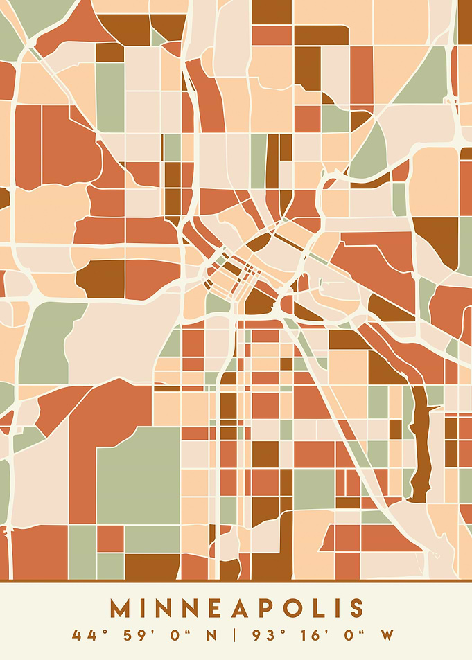 MINNEAPOLIS MINNESOTA MAP