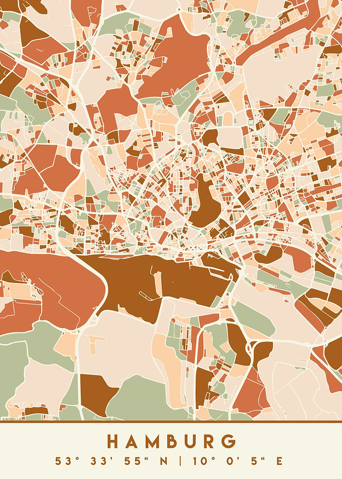 HAMBURG GERMANY CITY MAP