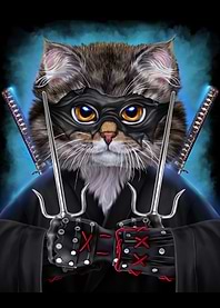 Ninja Cat Japanese Warrior