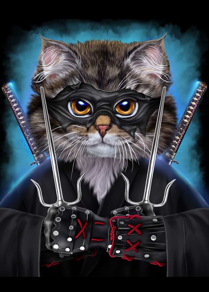Ninja Cat Japanese Warrior