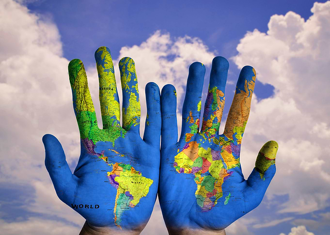 world hand