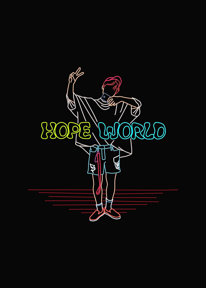 BTS JHOPE WORLD LINE ART