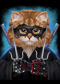 Ninja Cat Japanese Warrior