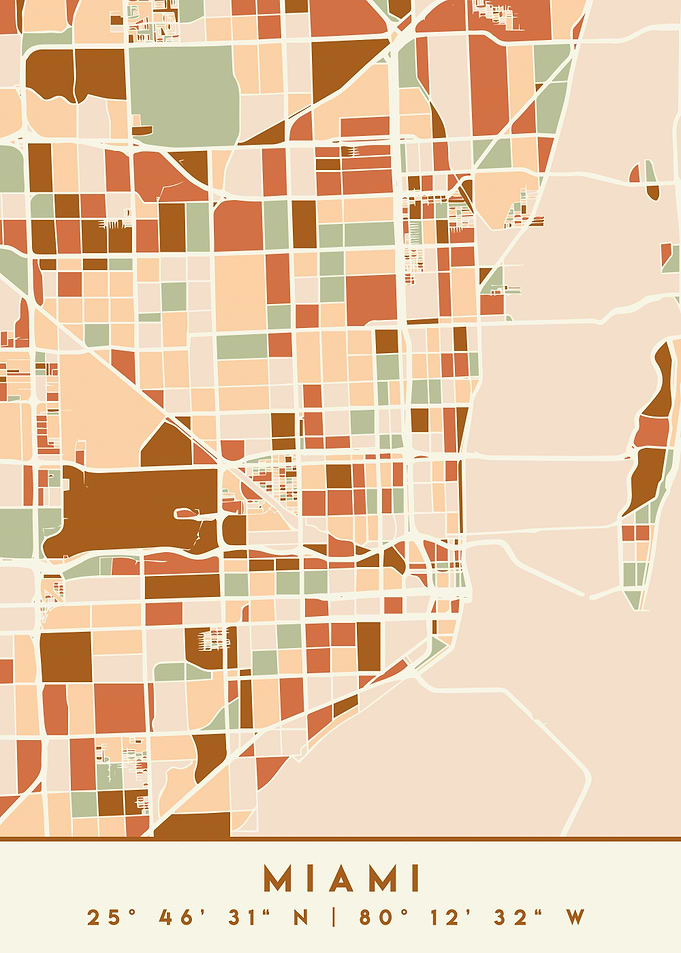 MIAMI FLORIDA CITY MAP