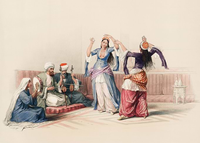 Historical party scene