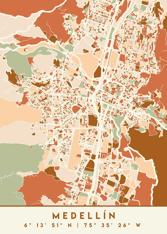 MEDELLIN COLOMBIA CITY MAP
