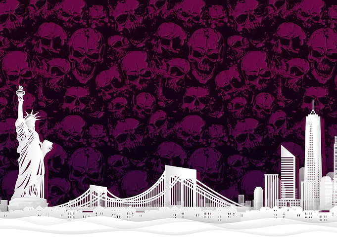 New York Skyline Skulls