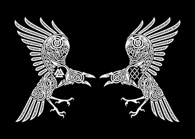 Odin Raven Runes Nordic