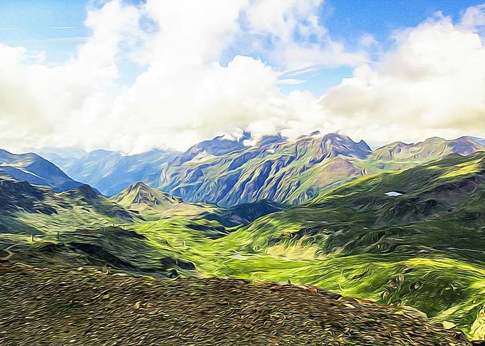 Panoramic view of Alps
