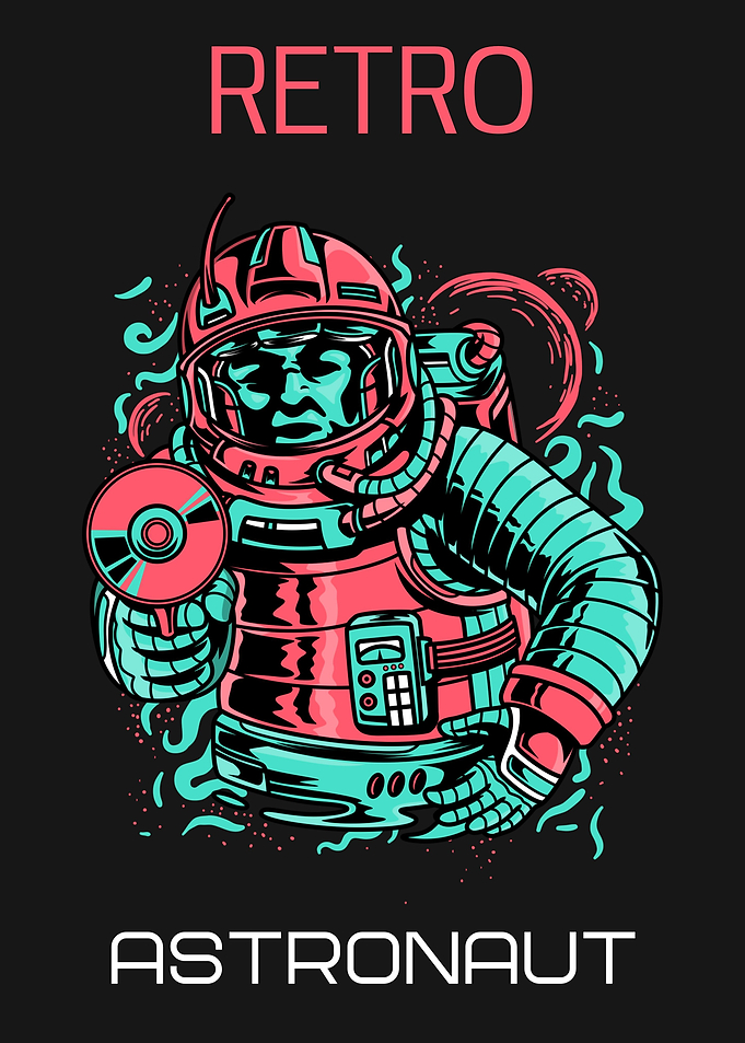 Retro Astronaut in Space