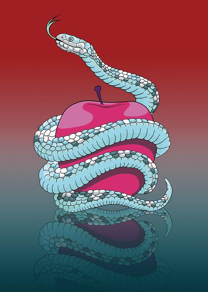 Snake and apple Temptation
