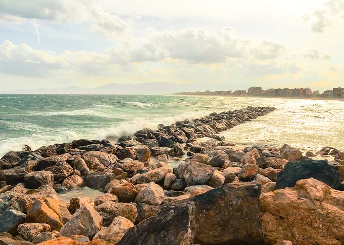 Rocks Ocean Orange Rochers