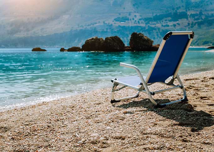 Beach Chair From Back On T