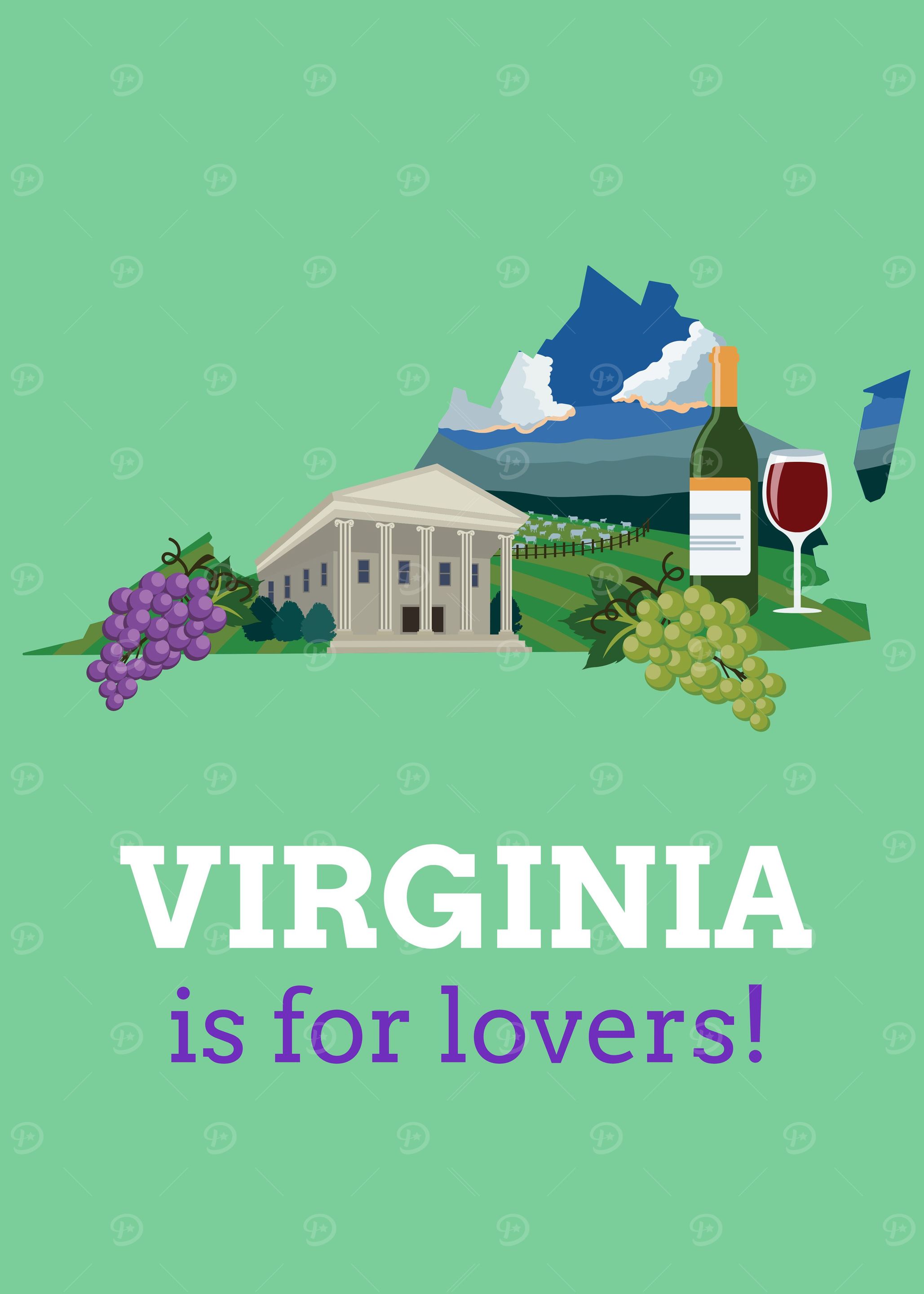 Verginia state map usa