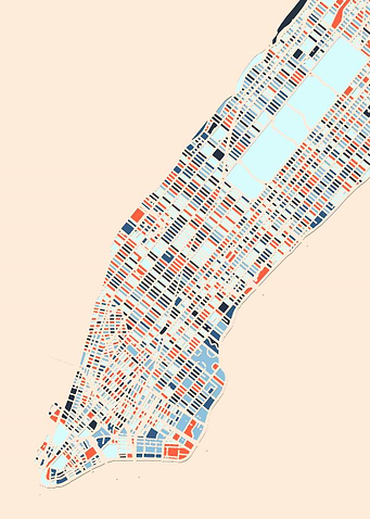 New York City Colorful Map