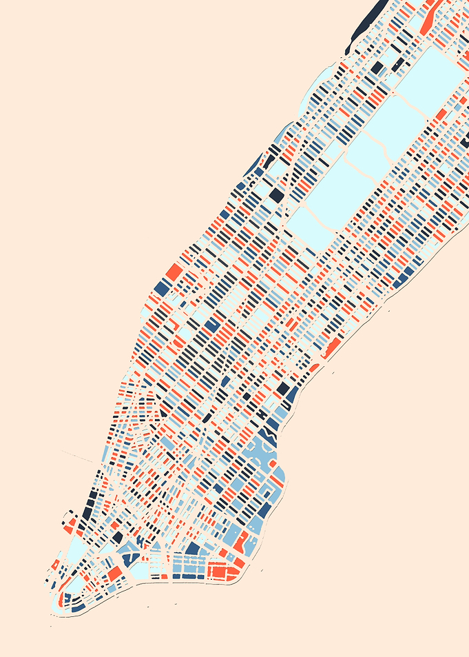 New York City Colorful Map
