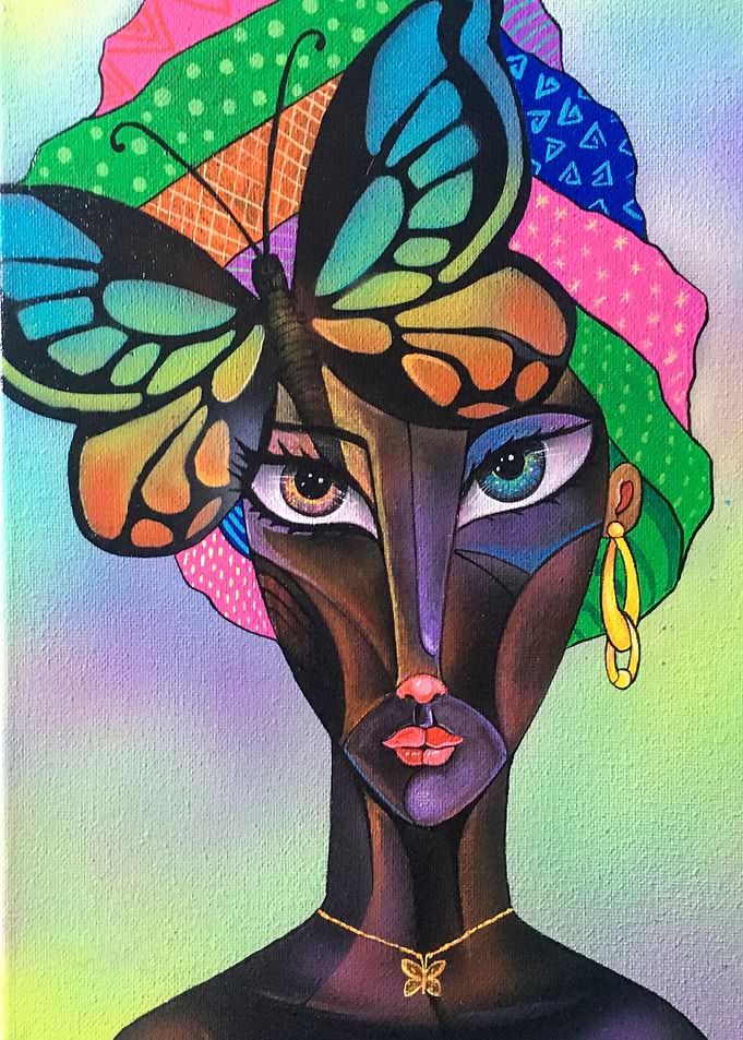 Girl with butterfly