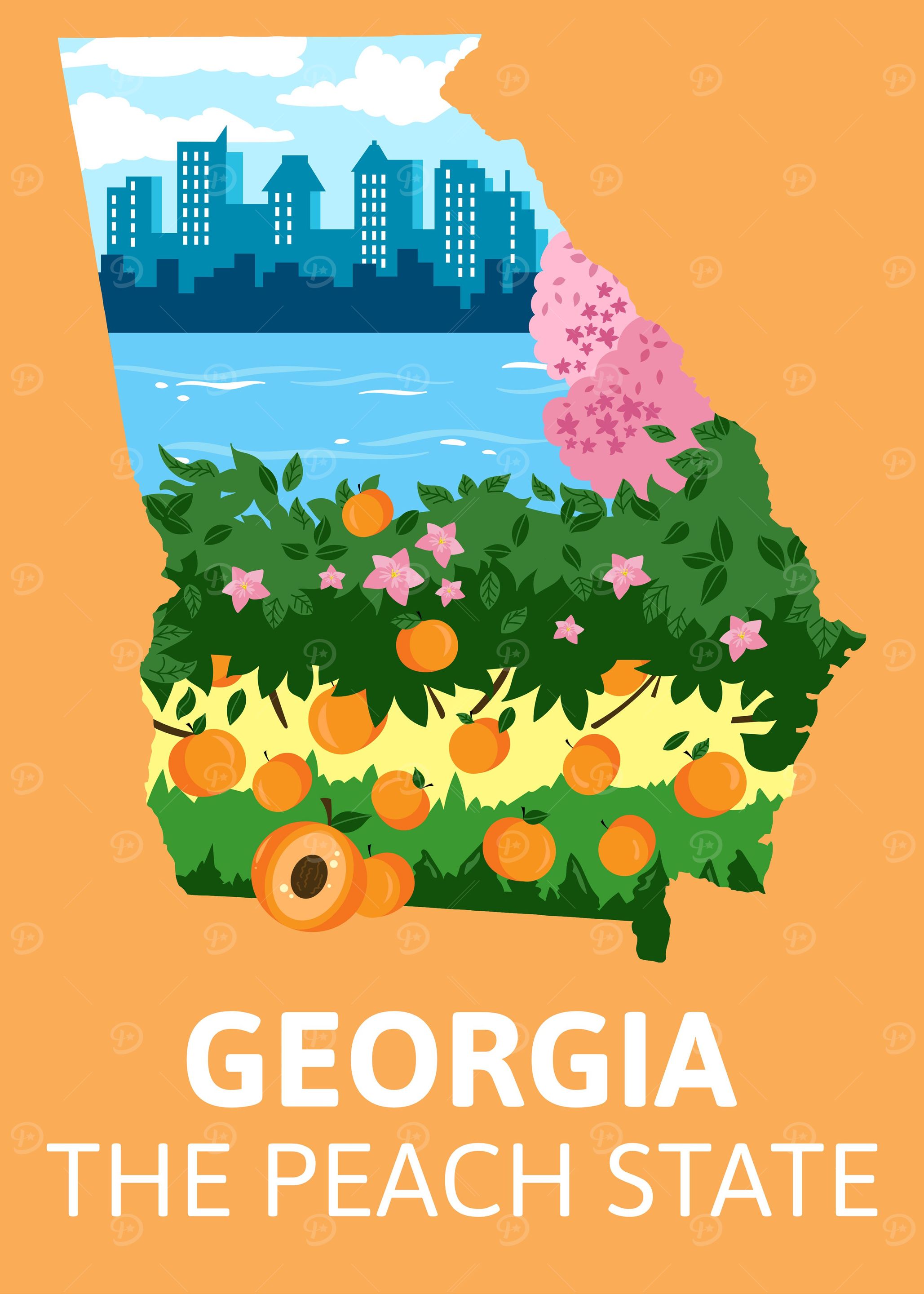 Georgia State Map USA
