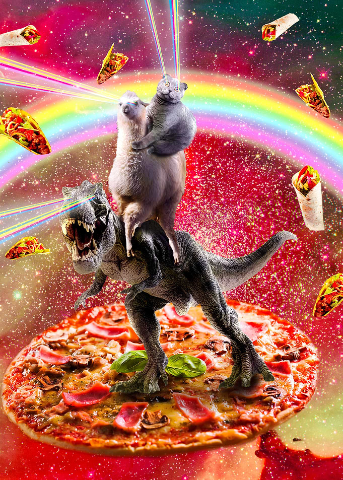Space Cat Llama Dinosaur
