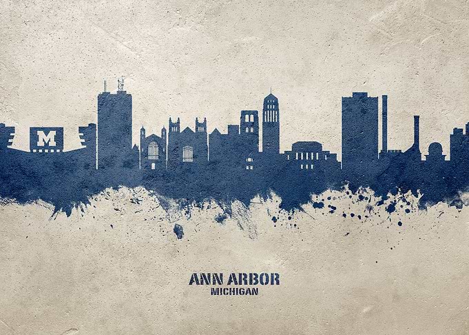 Ann Arbor Skyline Michigan