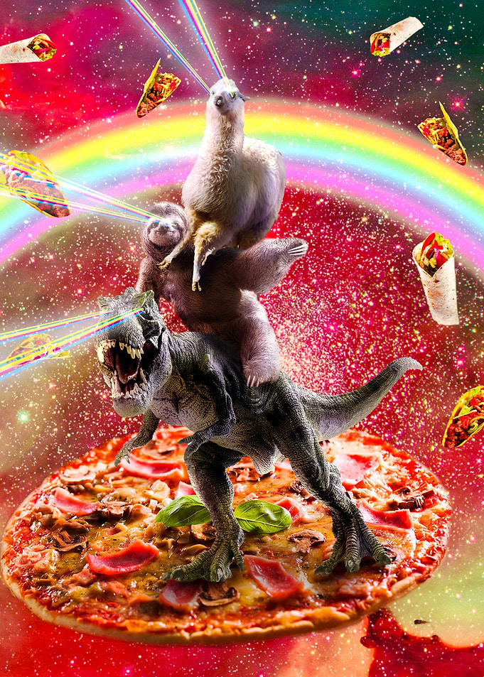 Space Llama Sloth Dinosaur