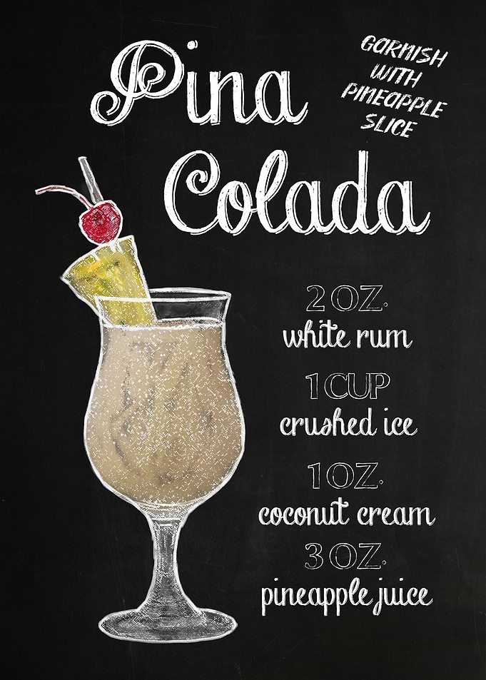 Pina Colada Chalk board