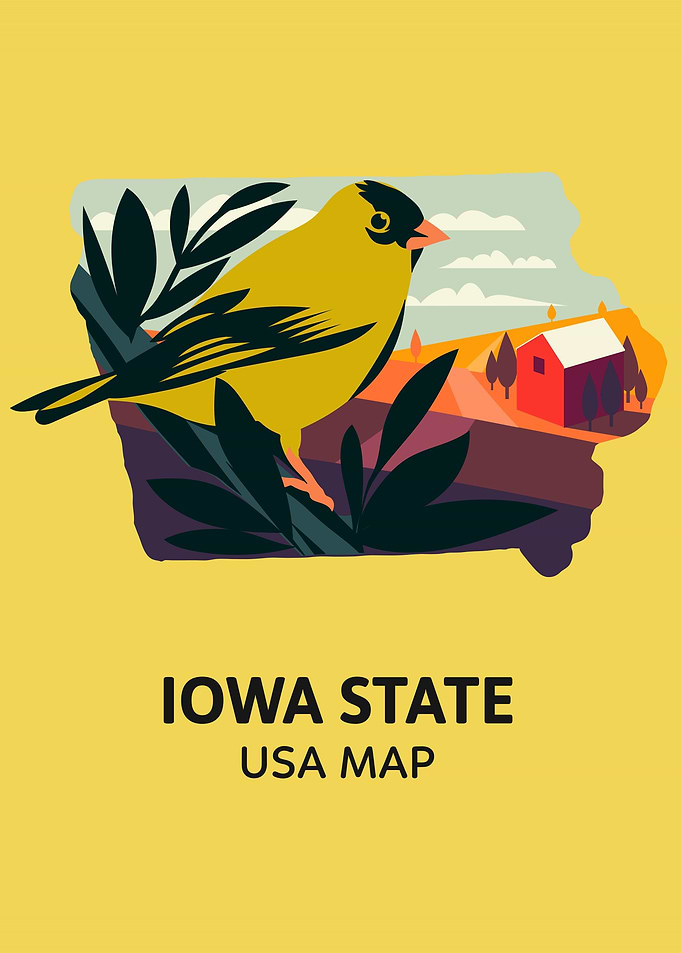 IOWA State Map USA