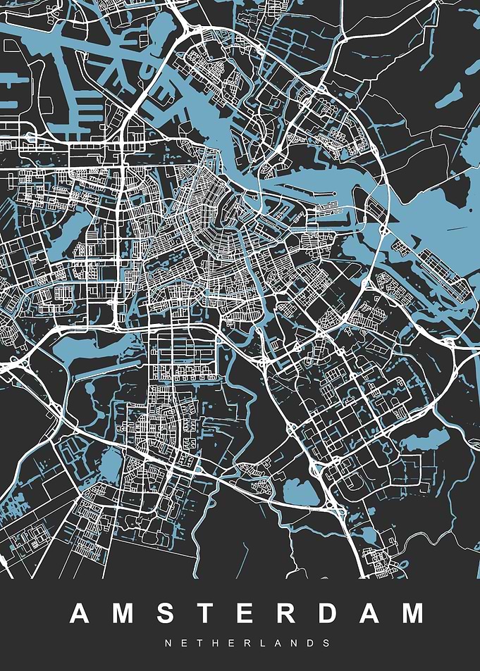 Map Amsterdam Netherlands