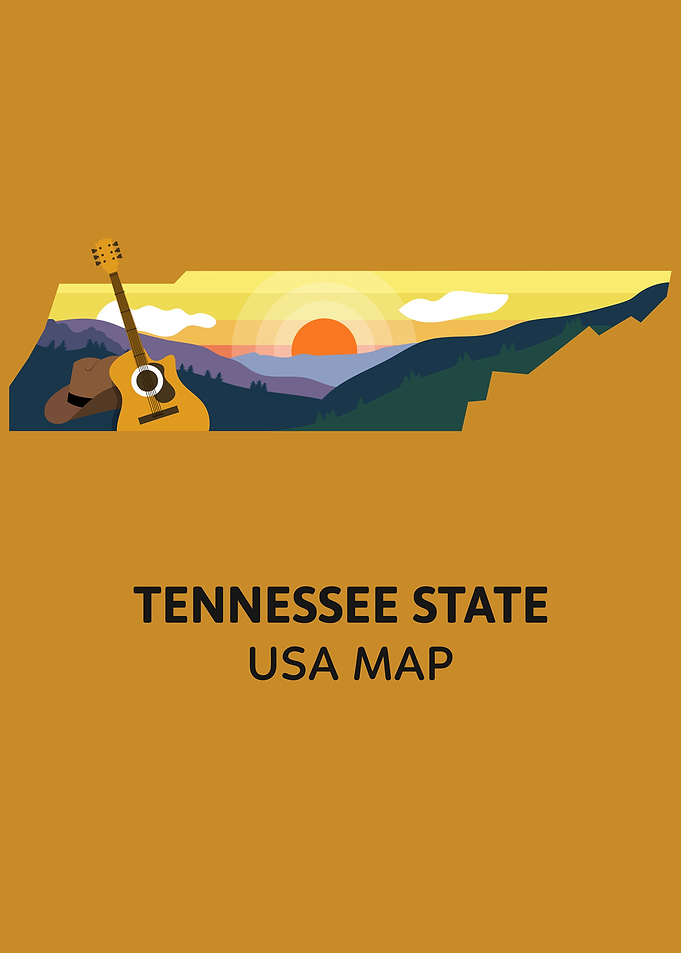 Tennessee State Map USA