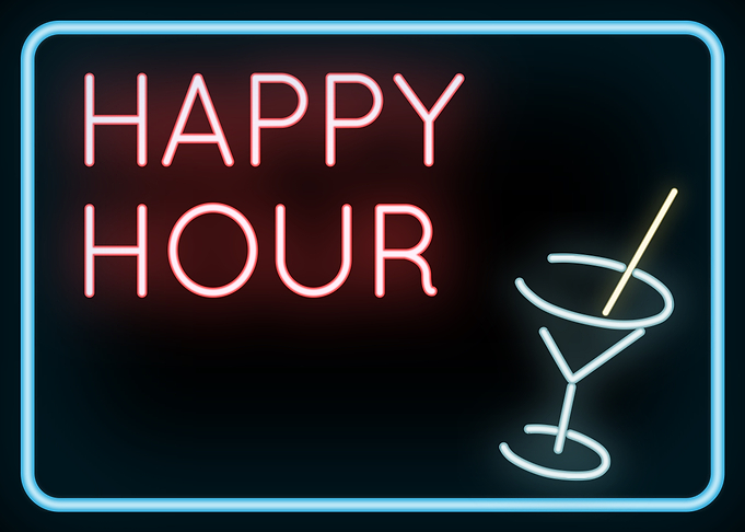 Happy Hour Neon Sign