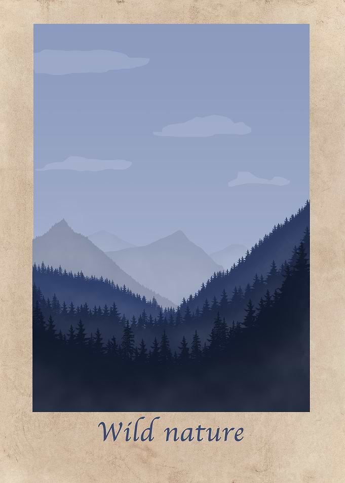 Blue mountains poster