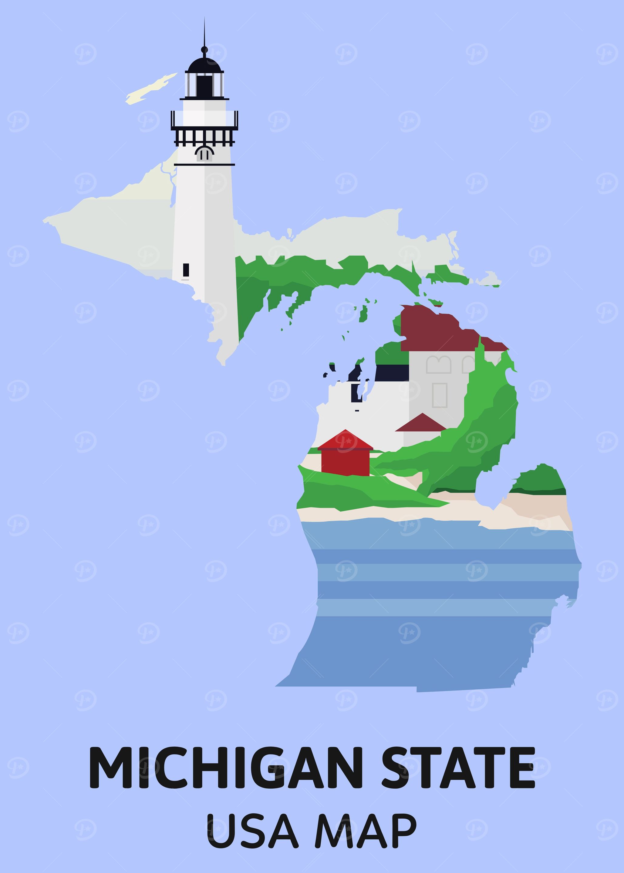 Michigan State Map USA