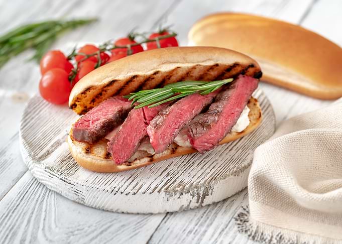 Sandwich with beef steak