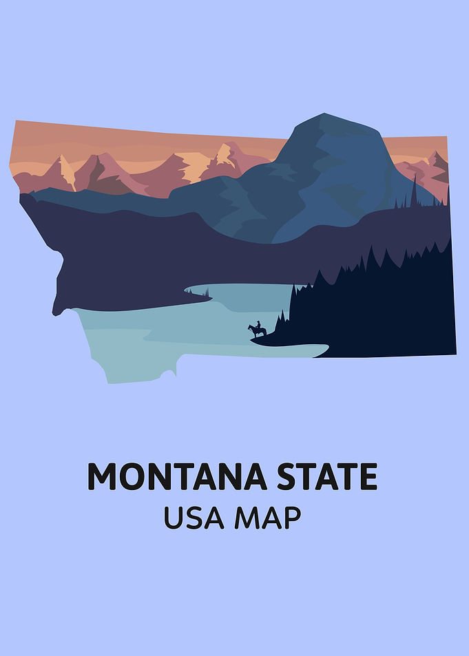 Montana State Map USA