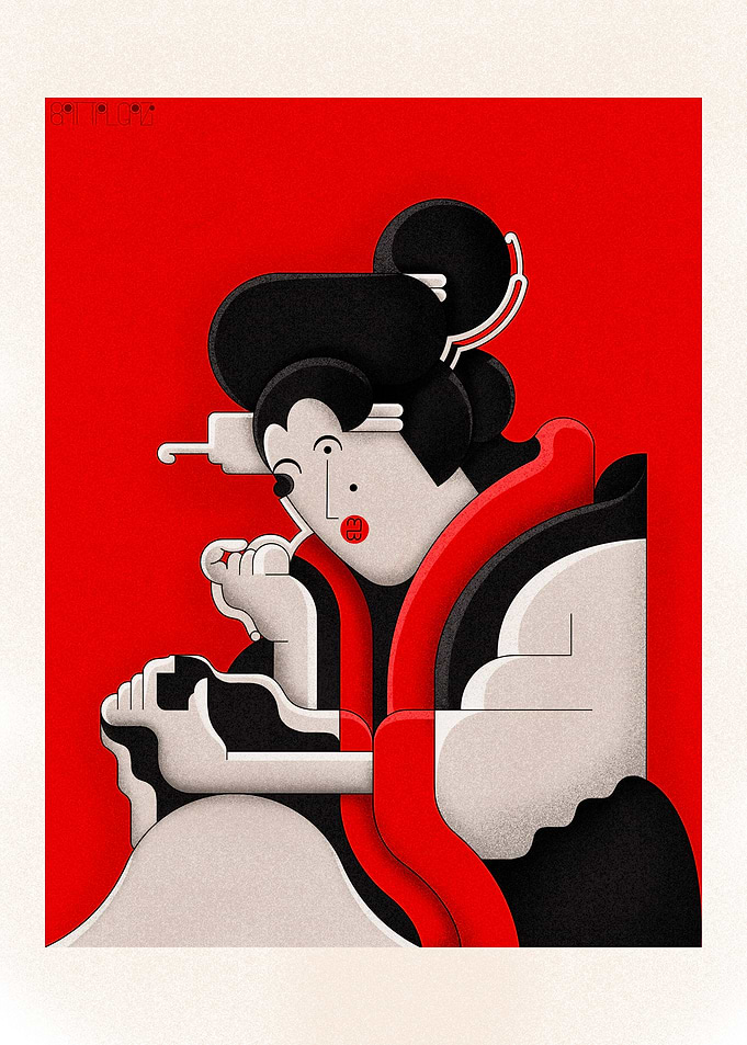 Red Japanese Makeup Girl