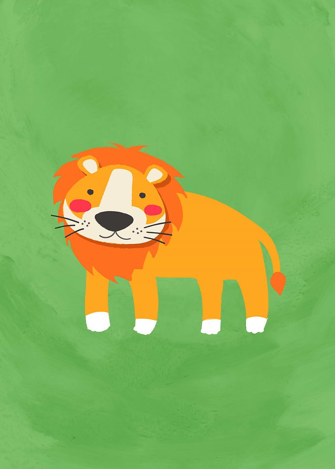 Cute Lion Painting