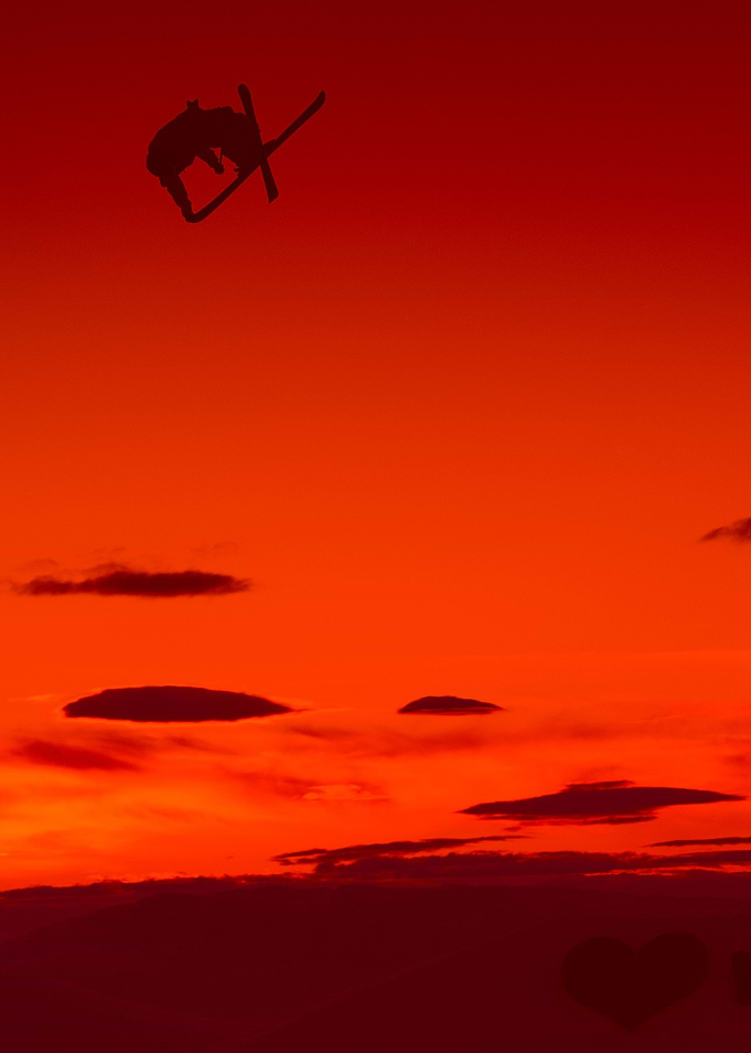 I Love Skiing red