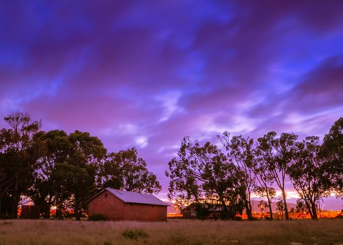Brightly colored sunrise