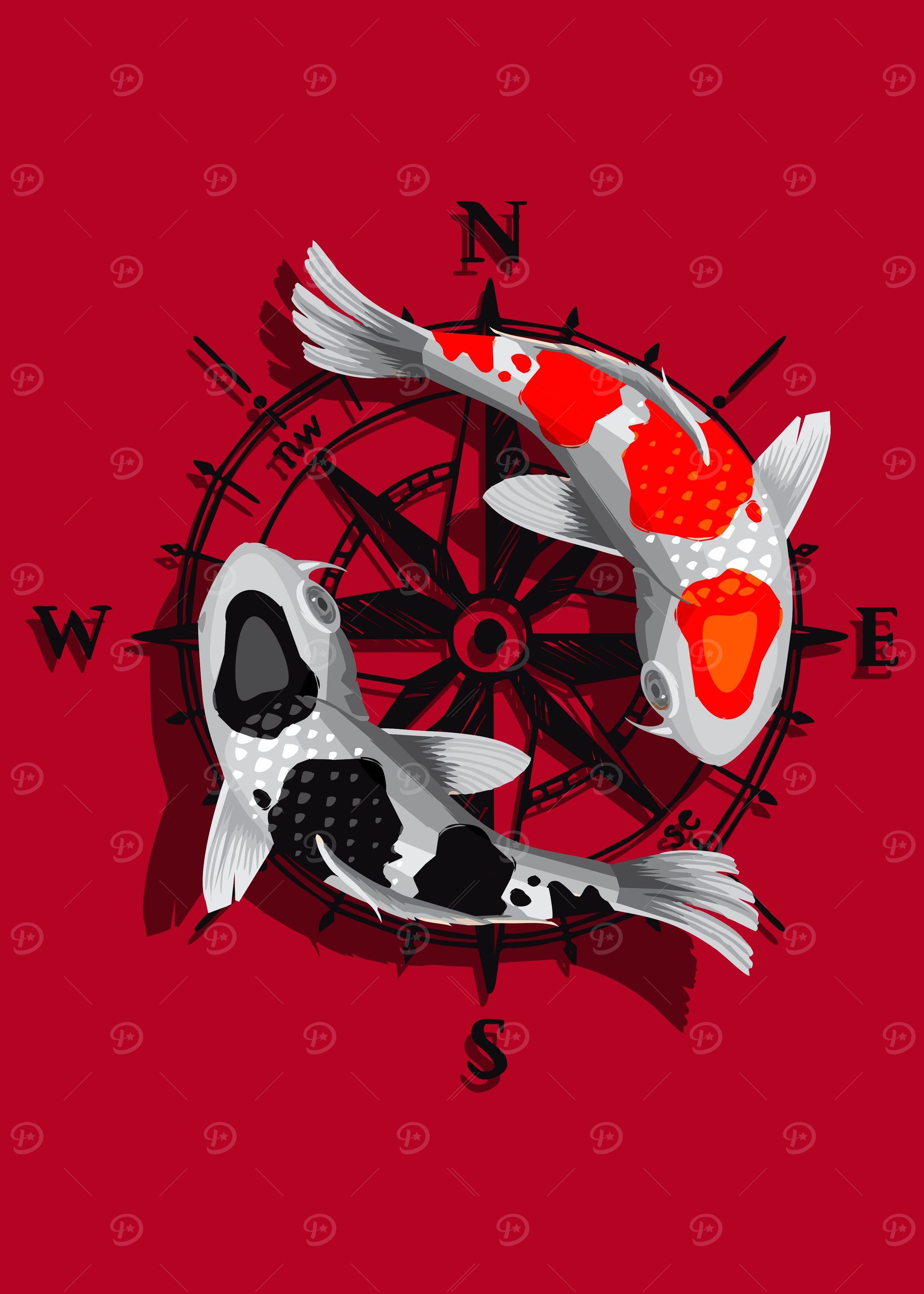 Koi Taoism on compass