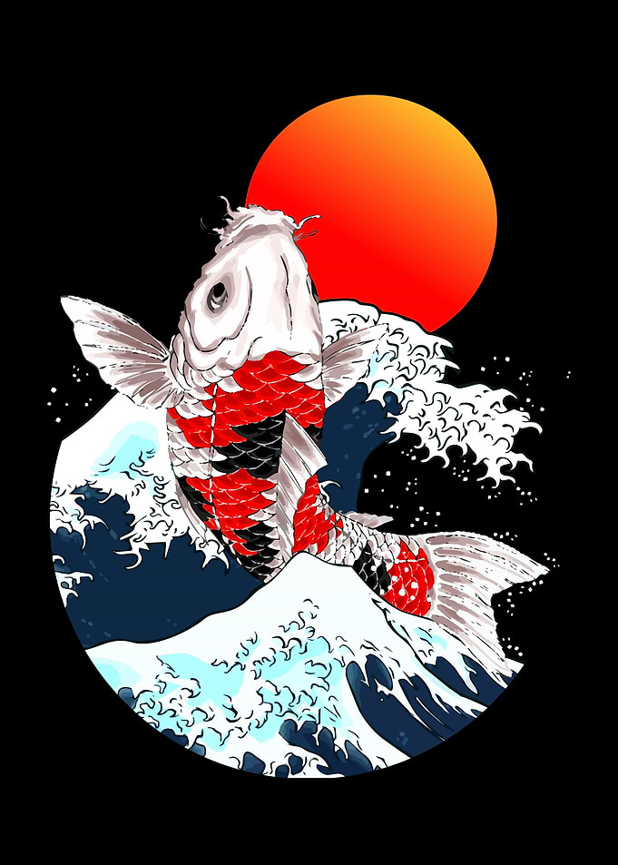 Koi Japanese super moon