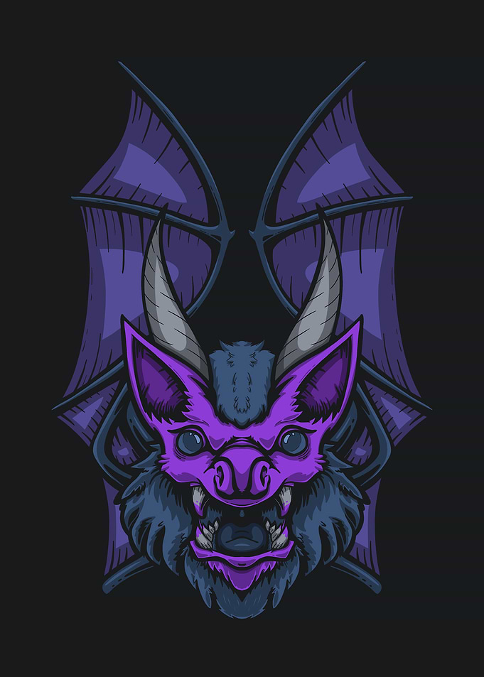 Horned bat dark art